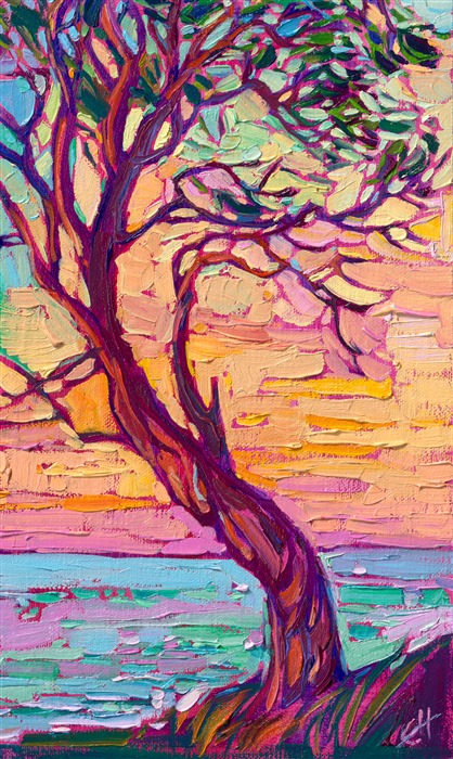 Painting of a Washington madrone tree in Sequim Bay on the Olympic Peninsula.