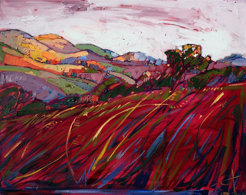Loose oil painting by expressionism master painter Erin Hanson
