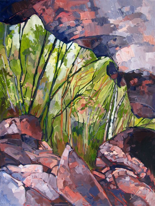 Malibu Birches, original oil painting of Malibu Creek State Park, by Erin Hanson 