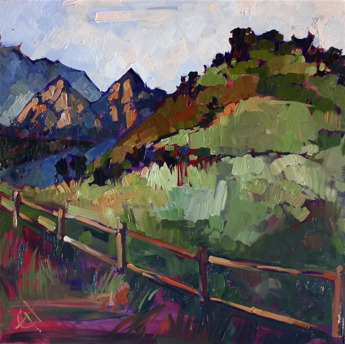 Malibu Creek State Park modern landscape oil painting by Erin Hanson 