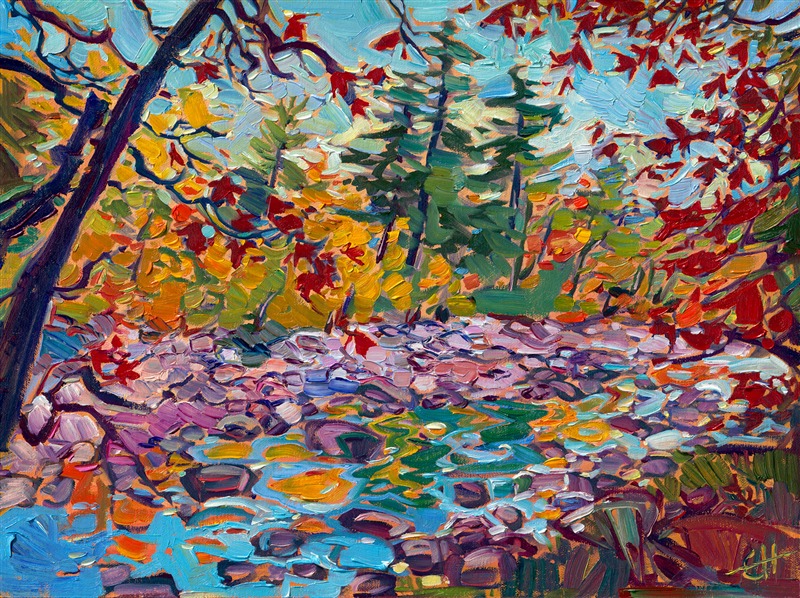 Painting of New Hampshire White Mountains original oil painting by American impressionist Erin Hanson