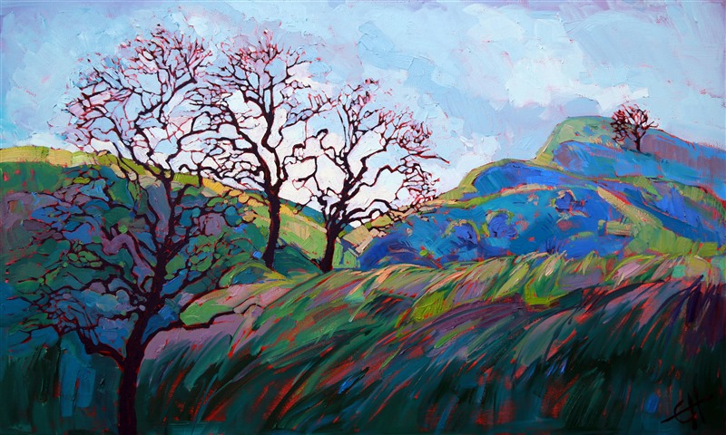 Colorist oil painting landscape by impressionism painter Erin Hanson