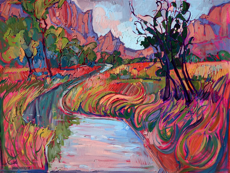 Memory of Zion - Oil painting by Erin Hanson