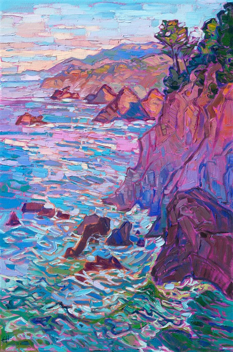 Painting of Mendocino California impressionism oil painting by Erin Hanson