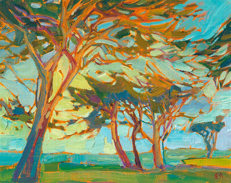 Monterey landscape oil painting by Erin Hanson