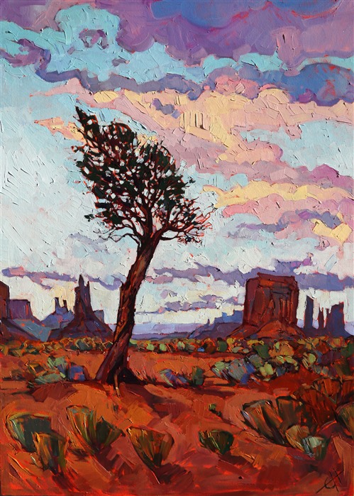 Monument Pine, original oil painting by Erin Hanson