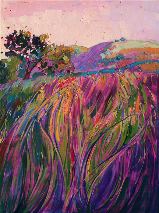 Panel 6: Paso Robles large tritpych oil painting landscape by modern impressionist Erin Hanson