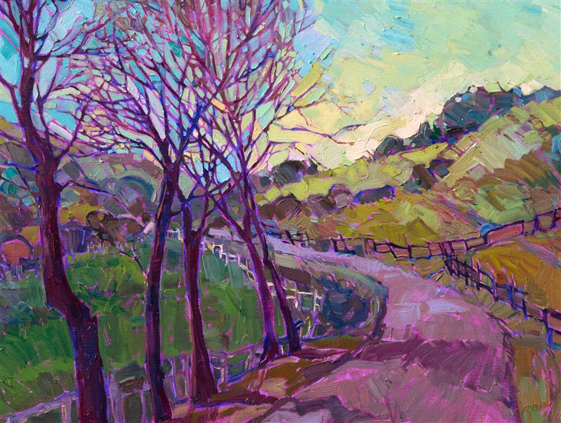 Detail of Morning Gaze, oil painting by Erin Hanson.