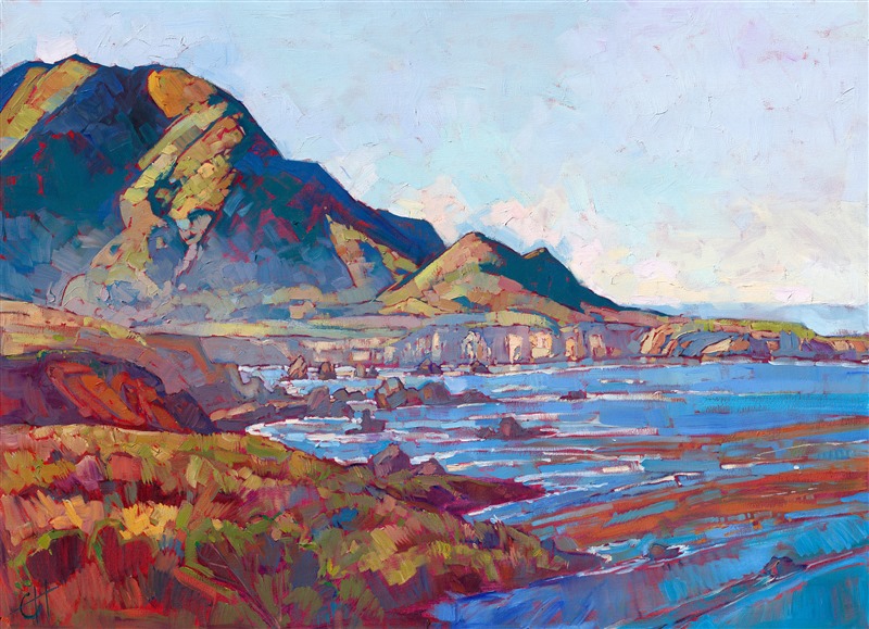 California coastal painting by impasto expressionist painter Erin Hanson