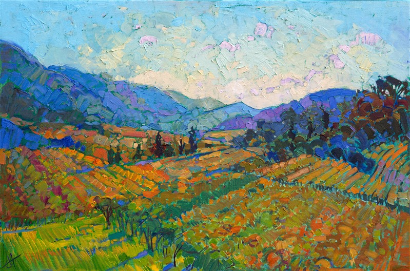 Napa valley original oil painting of California wine country