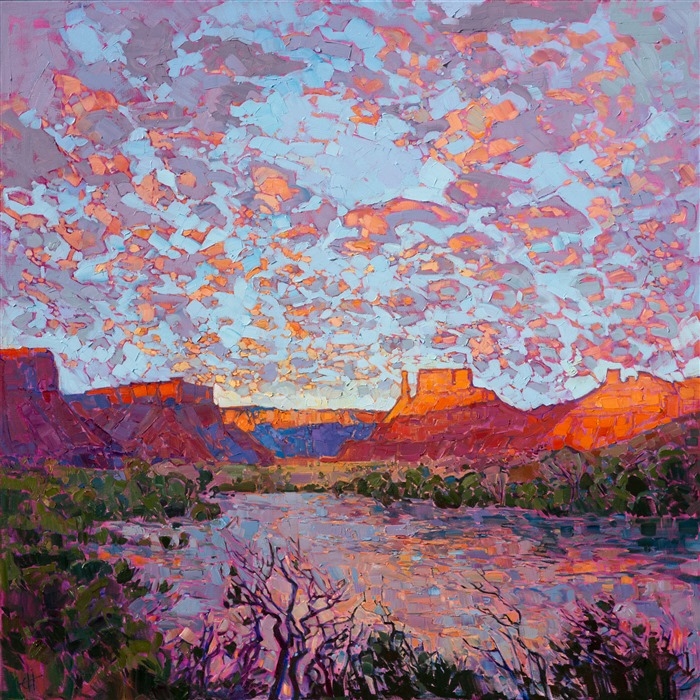 Utah landscape oil painting by impressionist painter Erin Hanson