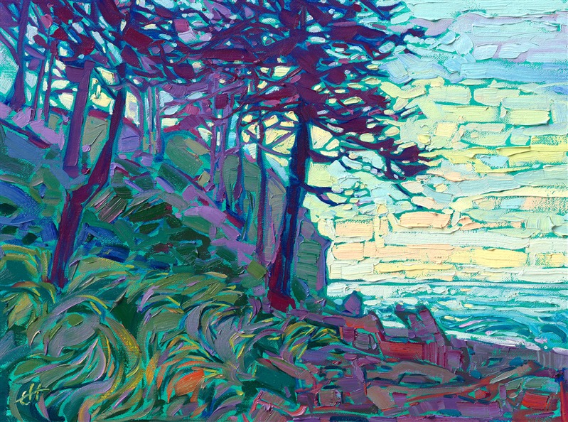 Washington coast original oil painting northwest  landscape by American impressionist Erin Hanson.