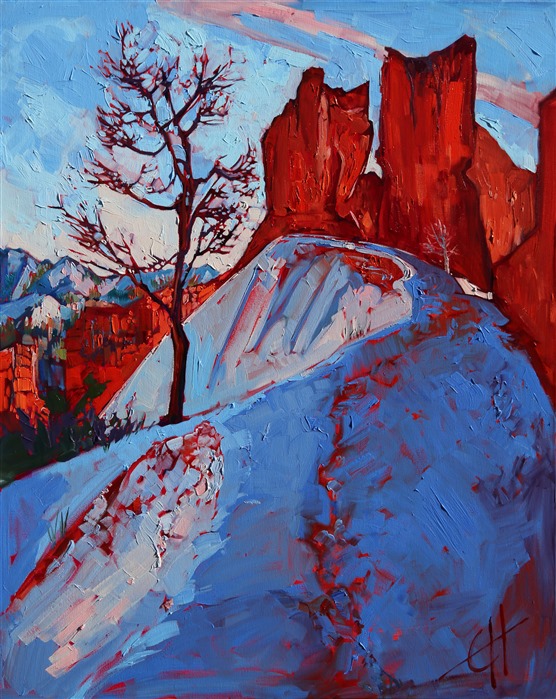 Bryce Canyon in November, original oil painting by impressionist artist Erin Hanson