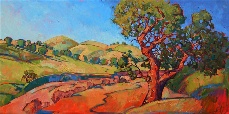 Brilliant color bursts from this oil painting of Paso Robles, by contemporary painter Erin Hanson