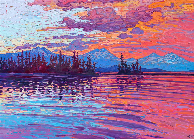 Contemporary American impressionist landscape painting by California artist Erin Hanson.