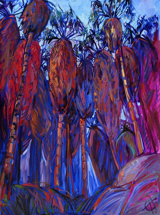 Palm Oasis, original oil painting by Erin Hanson