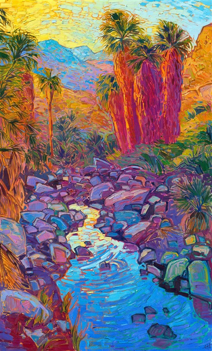 Indian Canyons original oil painting for sale by contemporary impressionist artist Erin Hanson