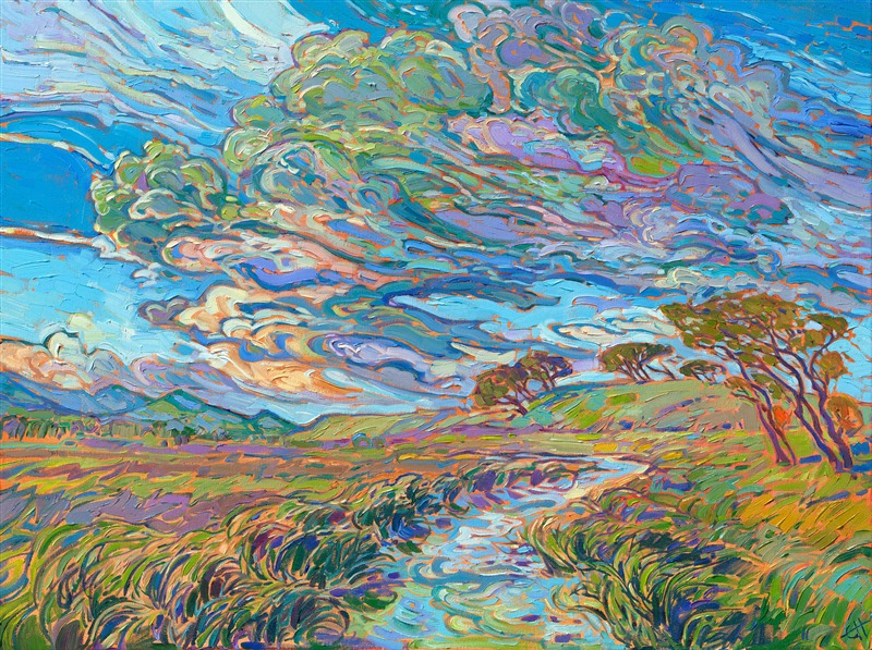 Painting of Oregon Willamette Valley, by Erin Hanson. Visit the art gallery and studio in McMinnville, Oregon.