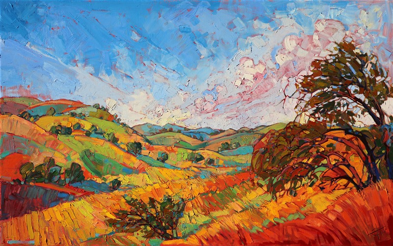 Colorist painting by contemporary landscape painter Erin Hanson