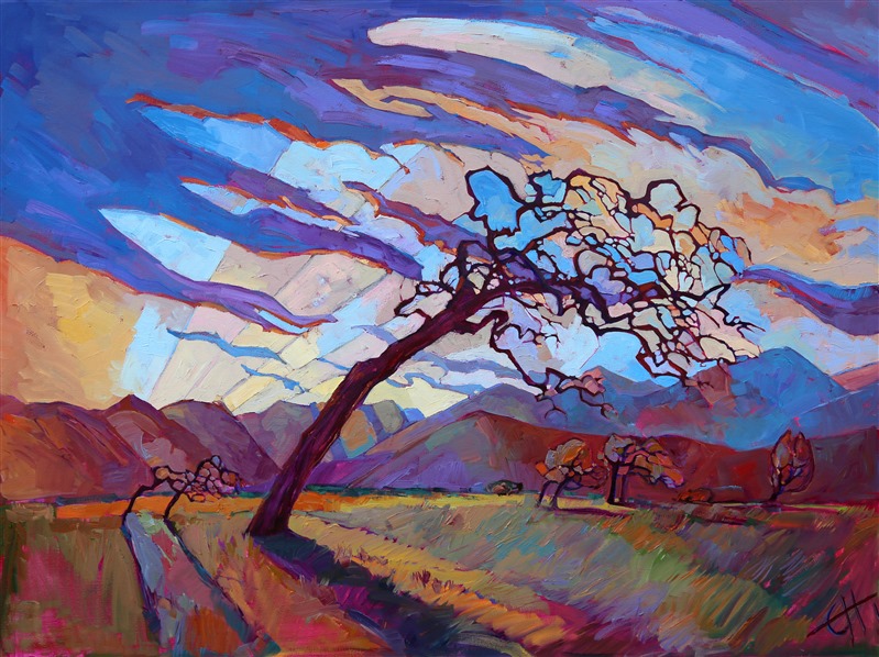 Modern expressionism oil painting of San Luis Obispo county, by Erin Hanson