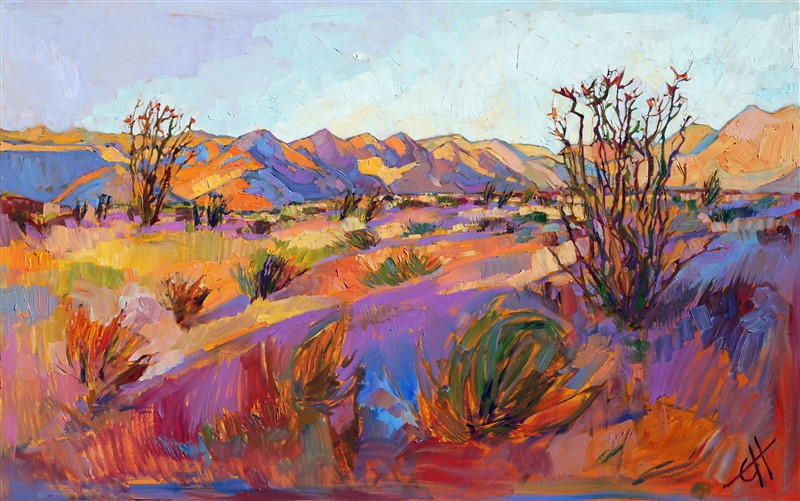 Borrego Springs landscape painting in sherbet colors, by Erin Hanson