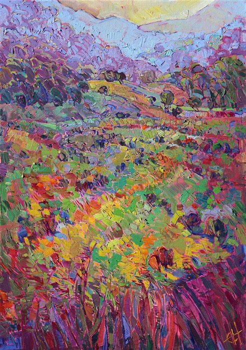 Contemporary impressionism premier coup oil painting by Erin Hanson