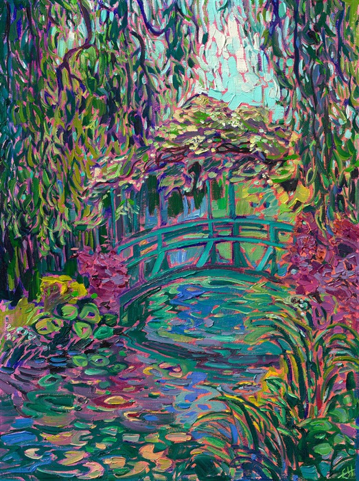 Painting of Monet&amp;amp;amp;amp;#39;s bridge by impressionist Erin Hanson