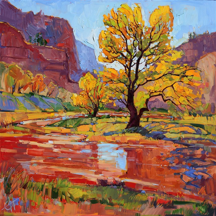 Zion National Park original oil painting for sale, by Erin Hanson