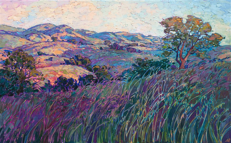 Modern California impressionism painting of Paso Robles by Erin Hanson