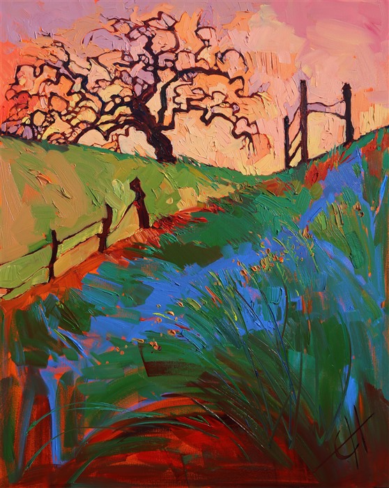 Sherbet Oak, original oil painting of Paso Robles