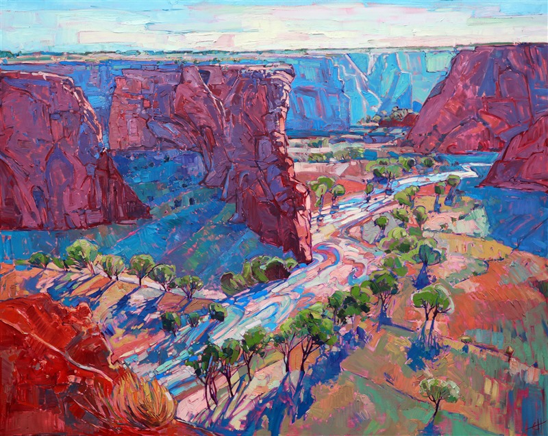 Canyon de Chelly modern oil painting by open impressionism artist Erin Hanson