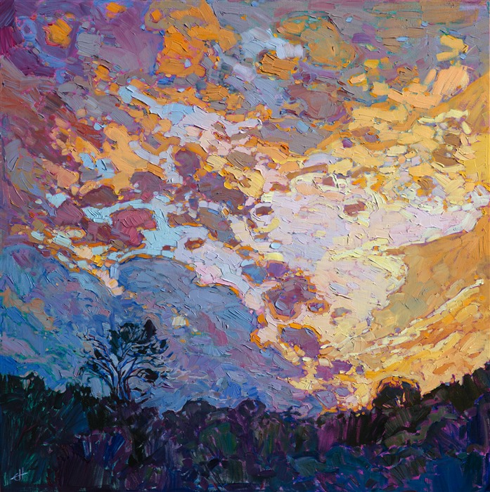 Painting of Fredericksburg, TX, by hill country painter Erin Hanson.