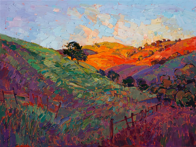 Wine Country collectible oil paintings for sale, by California impressionist Erin Hanson.