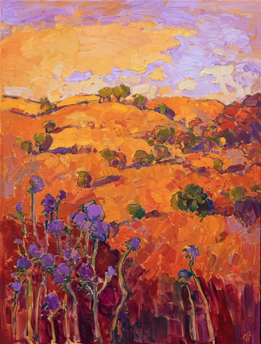 The Orange Show - Paso Robles impasto oil painting at The Erin Hanson Gallery