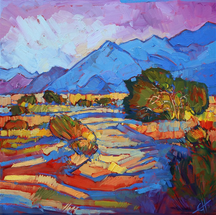 Through the Blue, original oil painting of Borrego Springs, by Erin Hanson