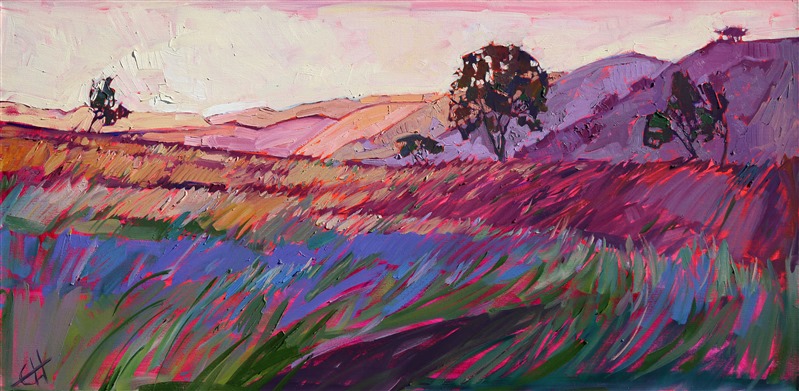 Paso Robles cool morning landscape painting by alla prima painter Erin Hanson