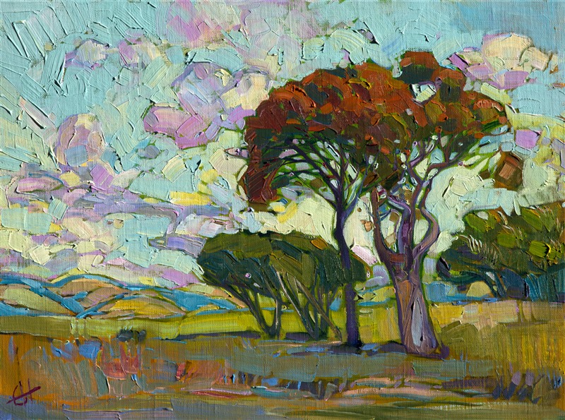 Modern expressionist oil painting landscape by Erin Hanson