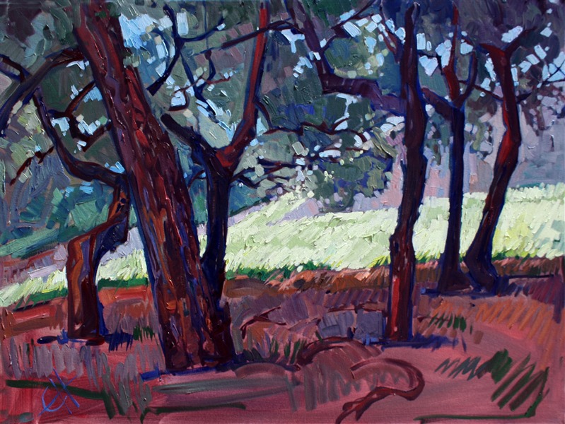 Under the Oaks, California impressionist oil painting by Erin Hanson