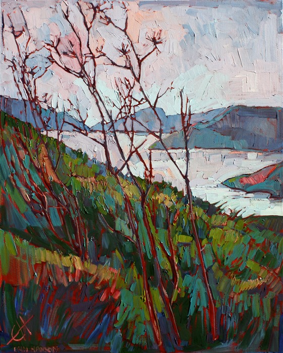 California wine country oil painting landscape by Erin Hanson
