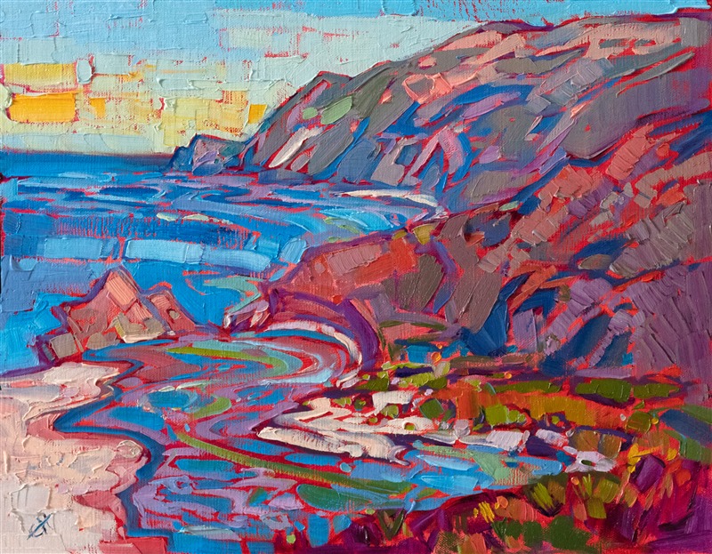 California coast oil painting Big Sur by impressionism painter Erin Hanson
