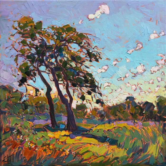 Wildflower landscape painting by contemporary impressionism painter Erin Hanson