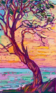 Painting of a Washington madrone tree in Sequim Bay on the Olympic Peninsula. Painting Madrone Light