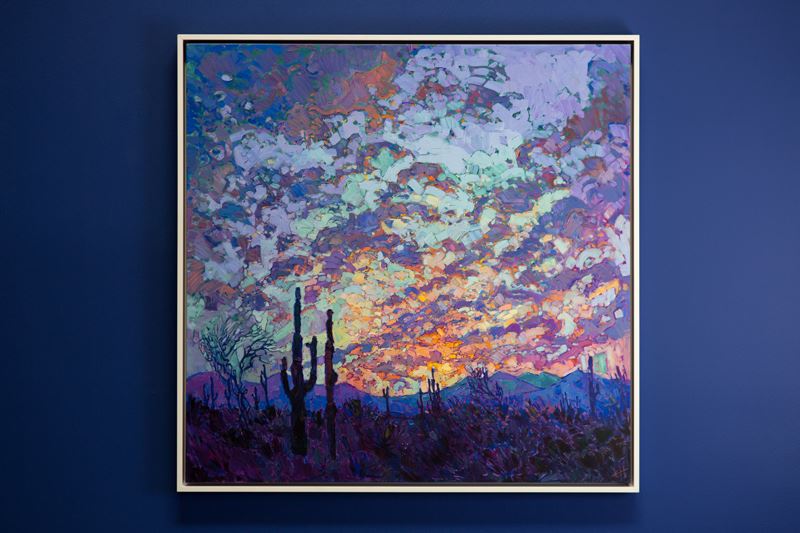 Erin Hanson painting Saguaro Dusk