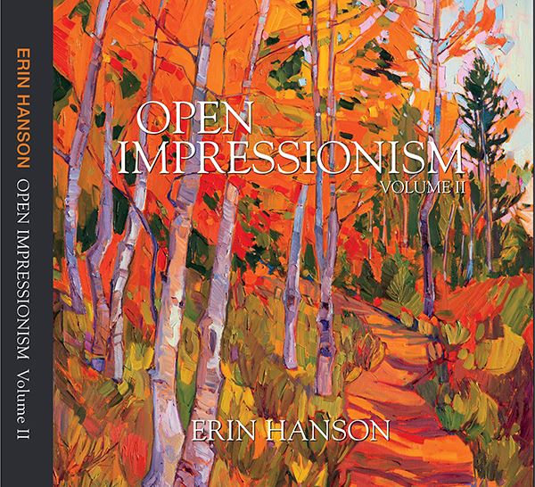 Open Impressionism Vol II Coffee Table Book, 12x12 in Erin Hanson has developed a unique style of painting known as Open Impressionism. This coffee table book shows the progression of Erin&#39;s style over 300 pages of full-color images. Explore the beautiful landscapes and sun-drenched colors of the West through the eyes of contemporary impressionist Erin Hanson, and experience the evolution of Open Impressionism. &lt;Buy Now&gt; 