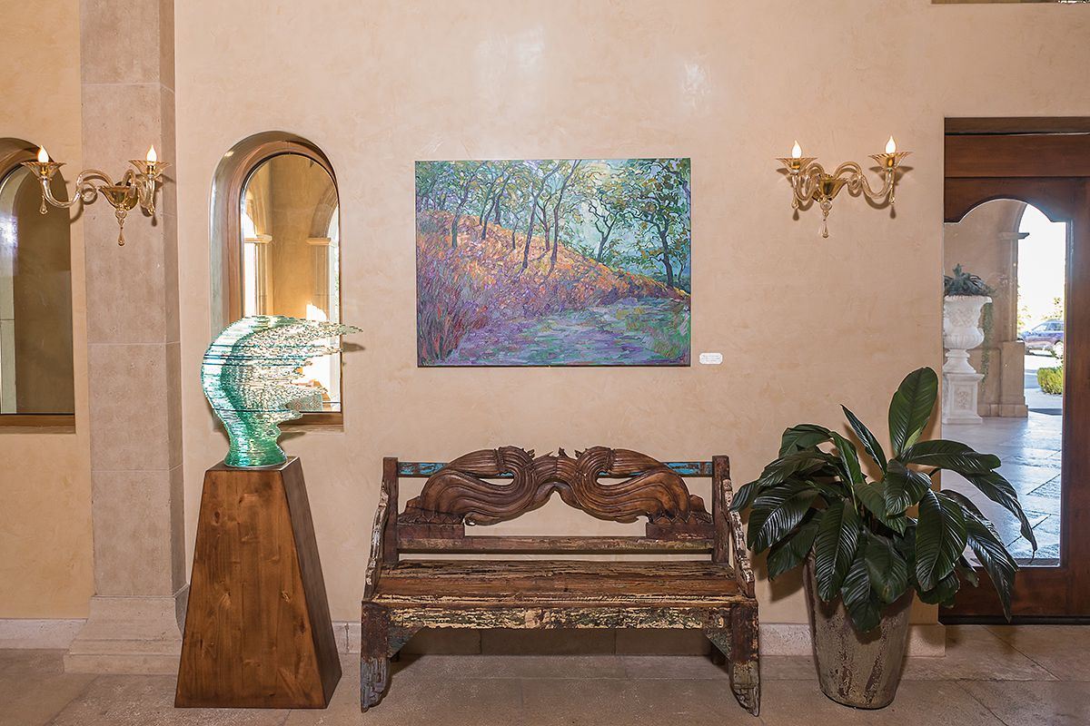 Erin Hanson's work over a bench