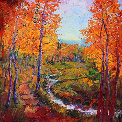 Erin Hanson painting Autumn in Gold