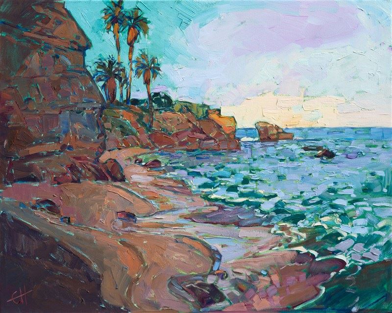 Erin Hanson painting Cove at Dawn