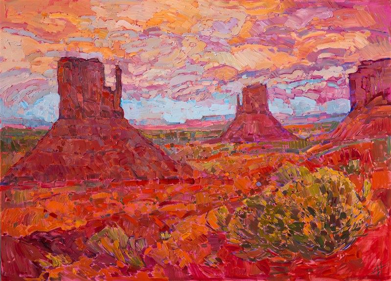 Erin Hanson painting Monument in Orange