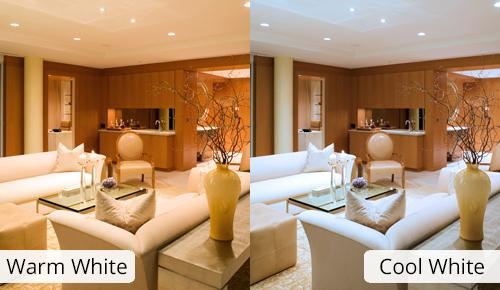 Comparison of warm white and cool white