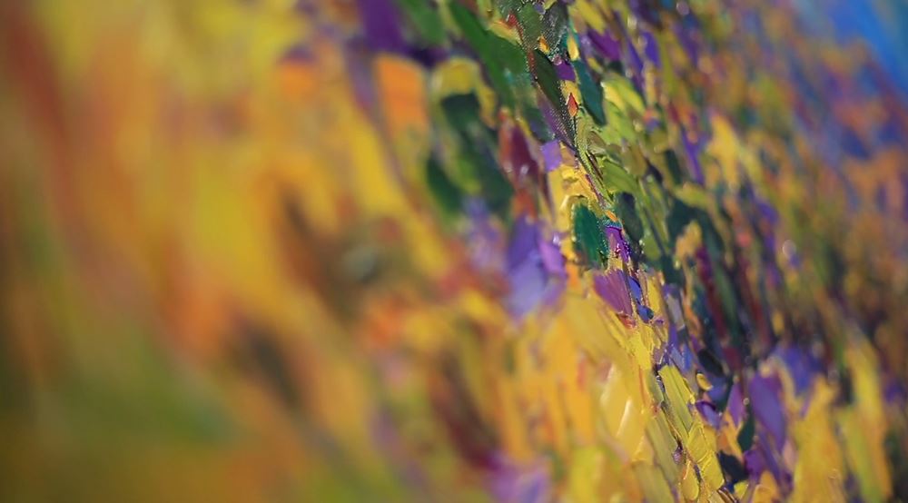 Erin Hanson painting close up